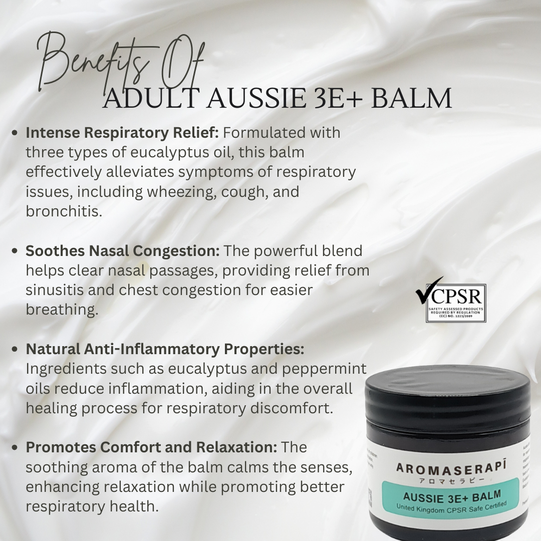 Adult Aussie 3E+ Balm (50gm) - Intense Respiratory Relief with Native Eucalyptus Oils